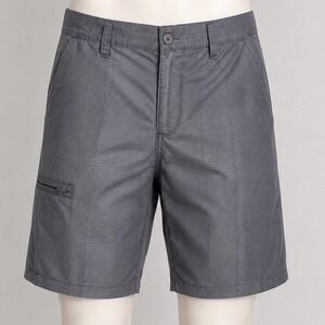 Airwalk Mens Gray Grid Pattern Cargo Shorts Size 34 Flat Front Casual Outdoor